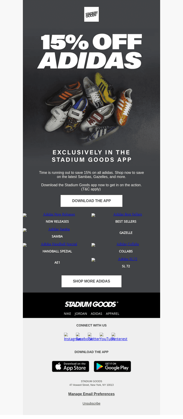 Last Chance For 15% Off adidas