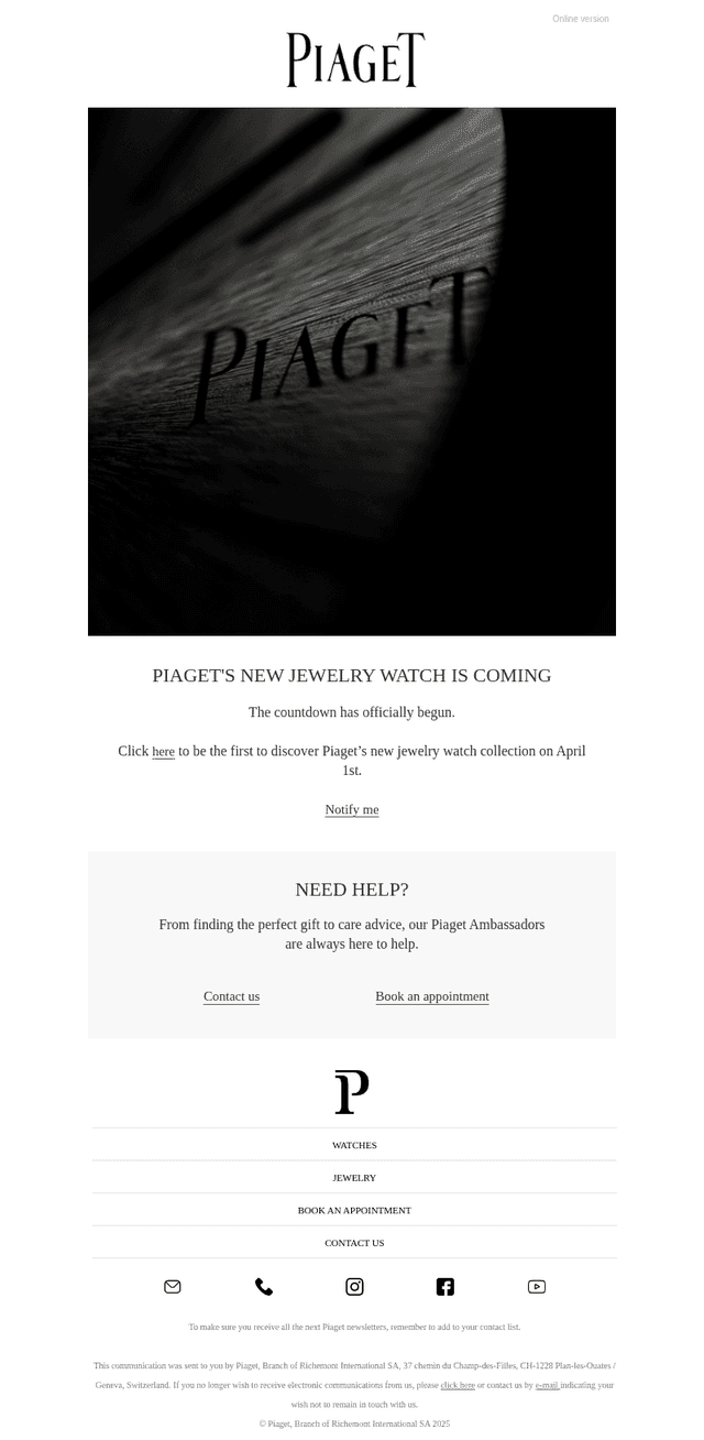 Piaget unveils a new collection.