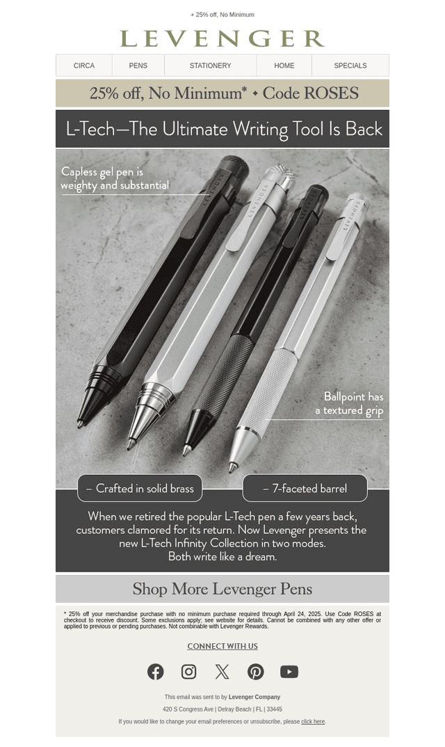 L-Tech Returns. Infinite Writing Pleasure.