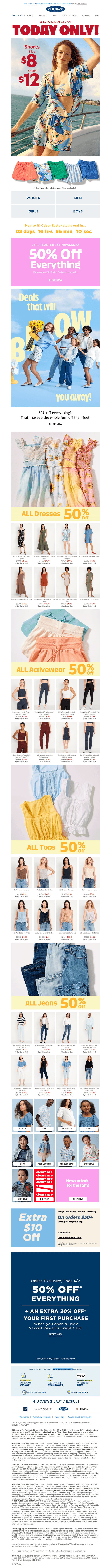 $12 shorts are here + EVERYTHING is 50% off
