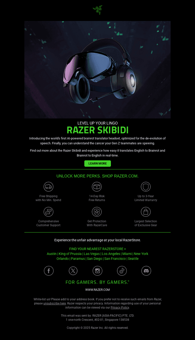 *New* Razer Skibidi: Level Up Your Lingo