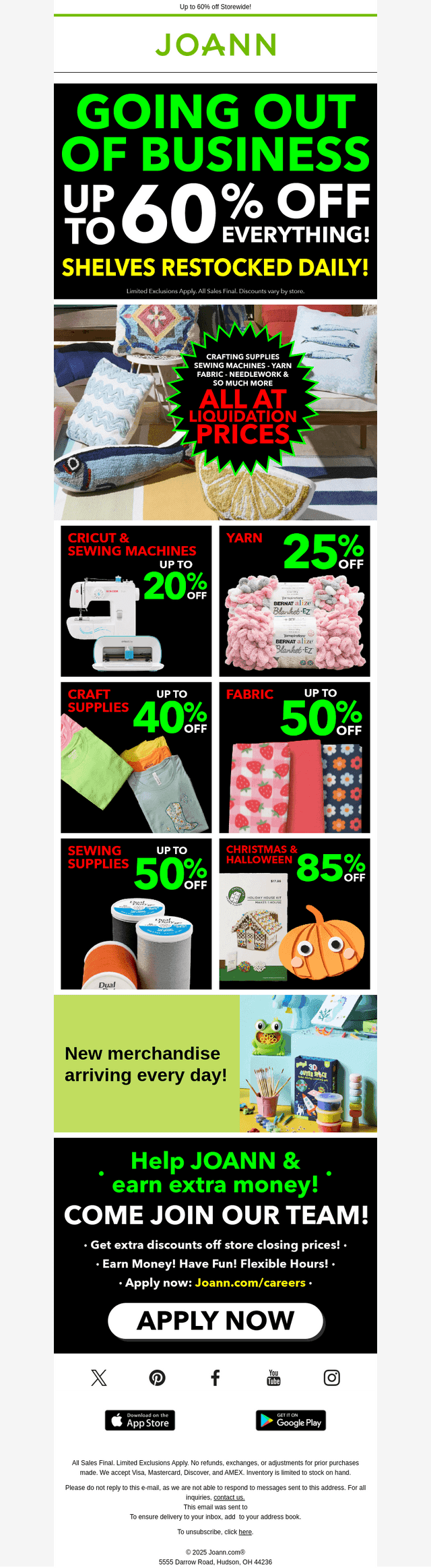 NOTHING HELD BACK! Everything in store is at liquidation pricing.