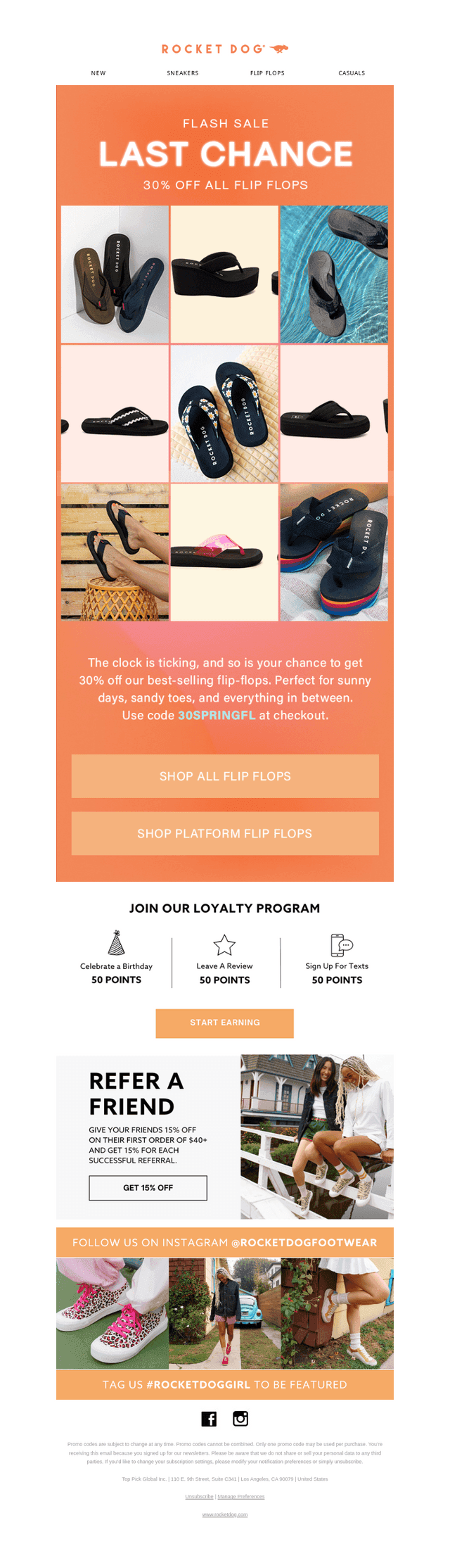 LAST CHANCE! 30% OFF ALL FLIP FLOPS 🚨