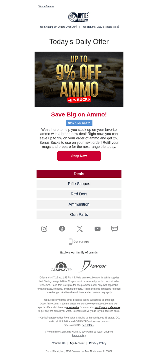 Up to 9% off Ammo!