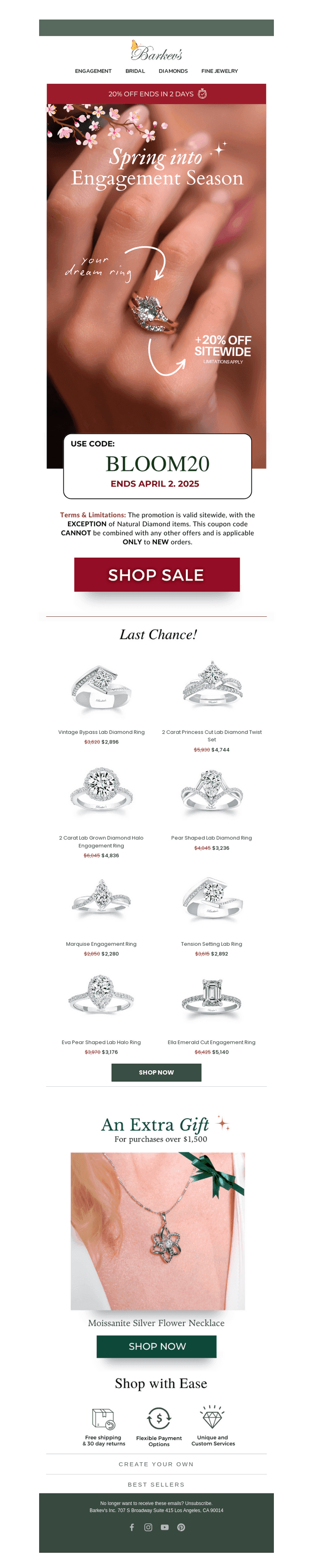Last Chance! Your Dream Ring + 20% Off this Spring  🌷