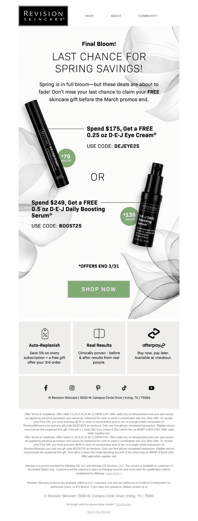 Revision Skincare email from Tue, Apr 1, 2025