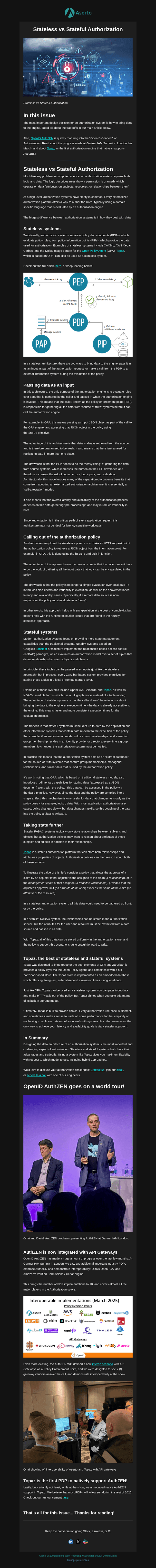 Aserto email from Tue, Apr 1, 2025