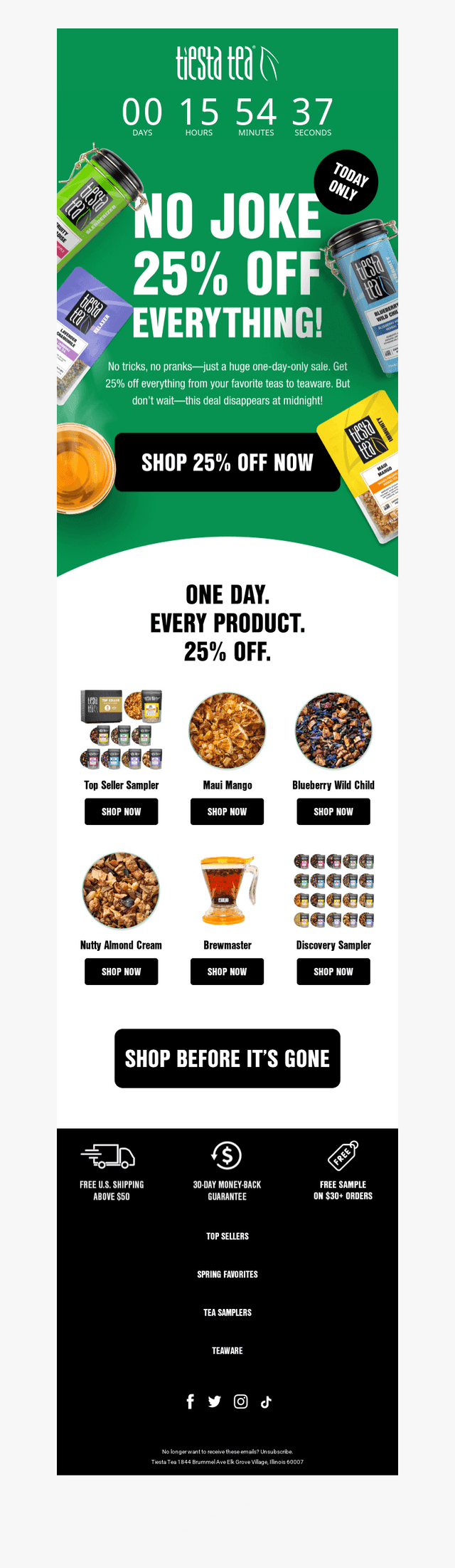 No Pranks, Just 25% Off Everything 🎉