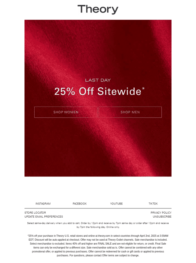 Last Day for 25% Off