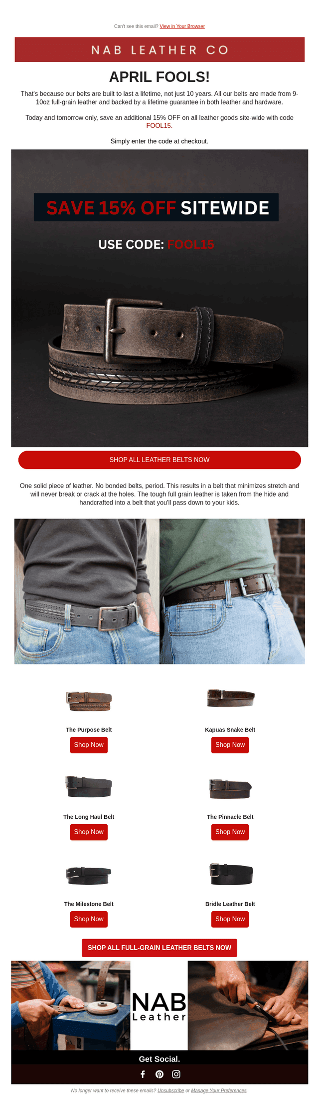 Our belts DON'T last 10 years...