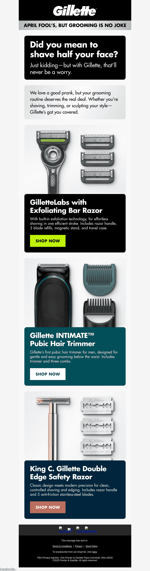 April Fool’s? Not your grooming routine.