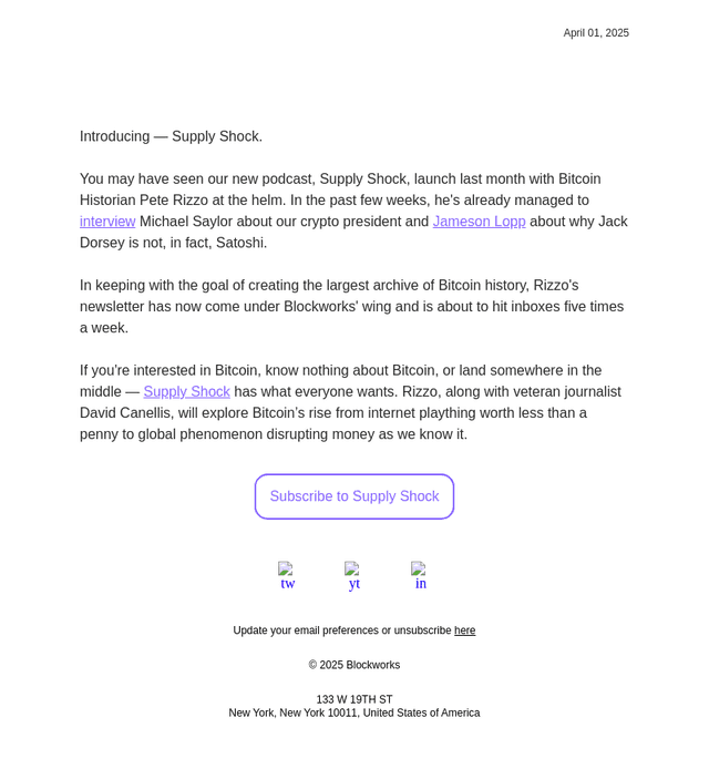 📰 Bitcoin, bitcoin, read all about it