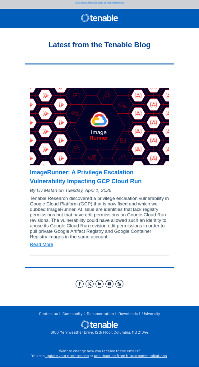 Latest from the Tenable Blog - Apr 01, 2025