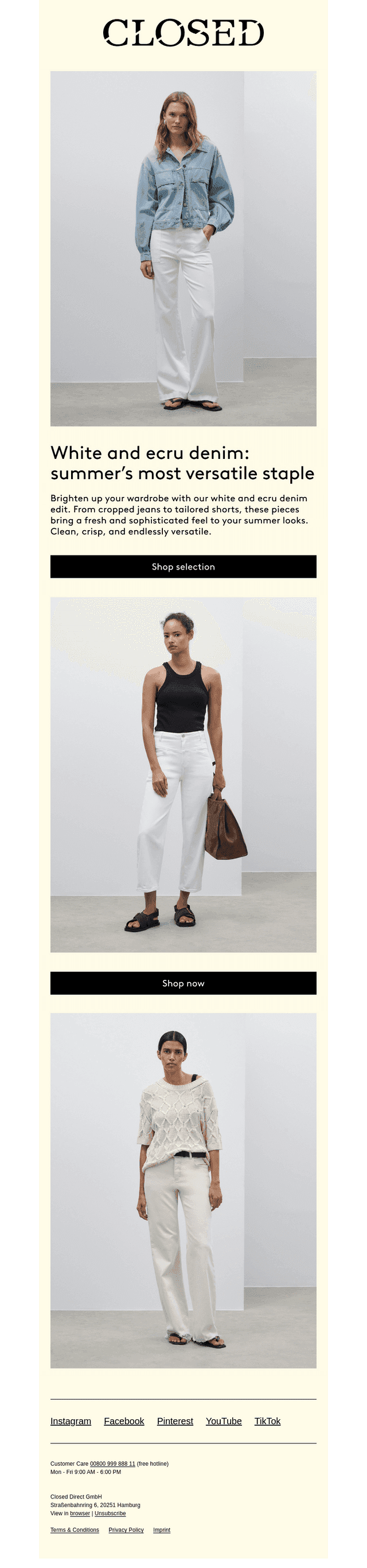 White denim: timeless pieces for summer