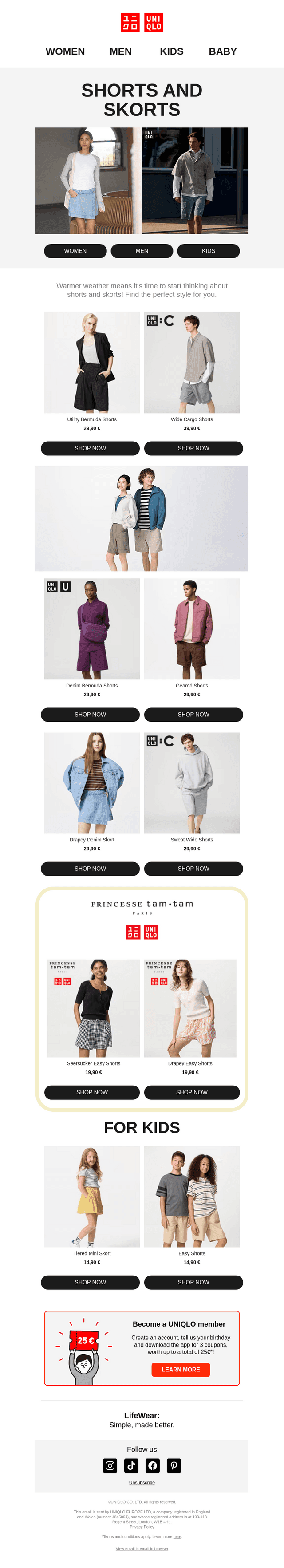 UNIQLO email from Wed, Apr 2, 2025