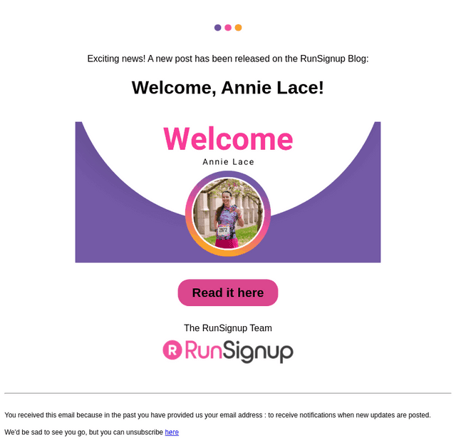 RunSignUp email from Wed, Apr 2, 2025