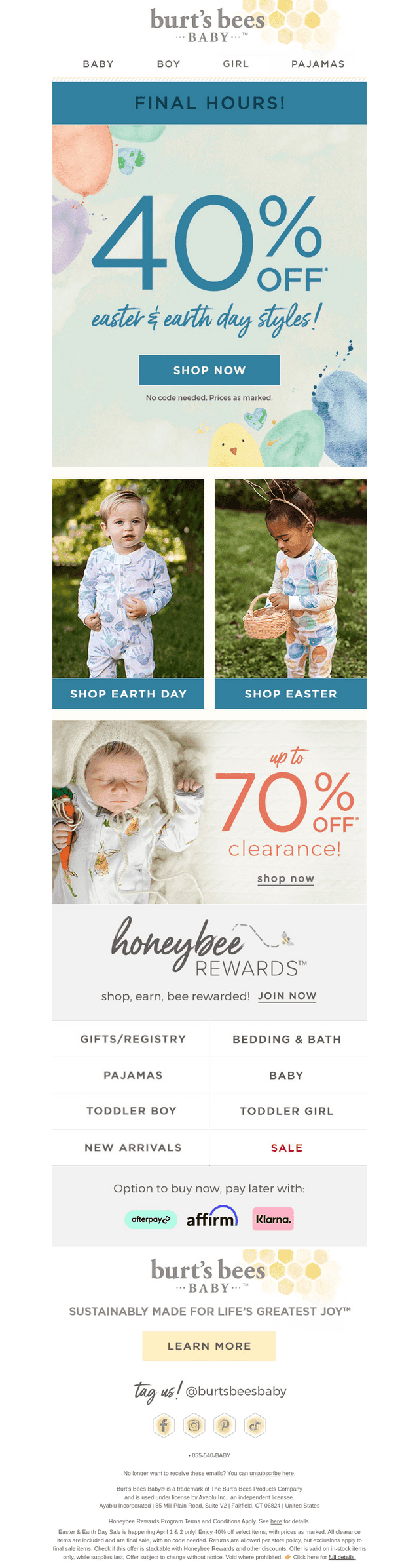 Burt's Bees Baby email from Thu, Apr 3, 2025
