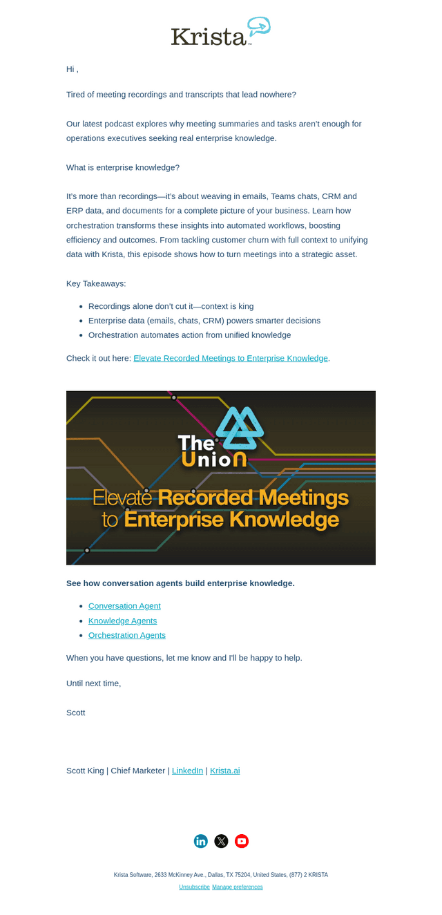 transcripts to enterprise knowledge