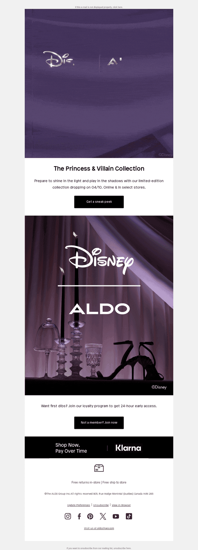 Save the date! Disney | ALDO drops soon