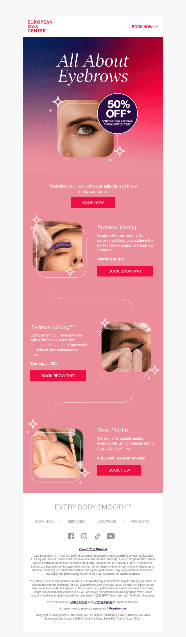 Try an Eyebrow Service 50% Off