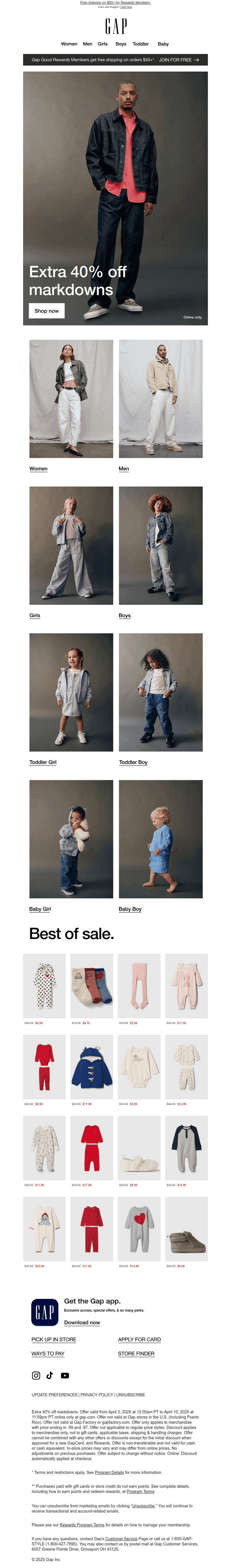 Sale starts now: extra 40% off markdowns