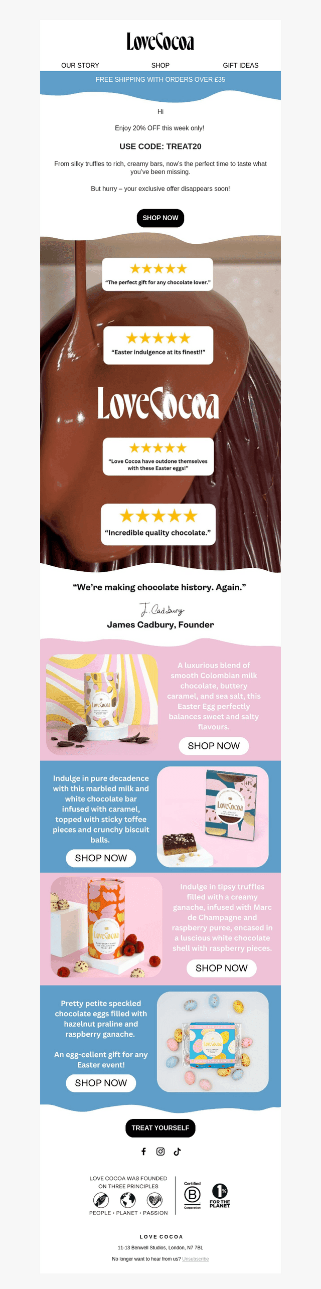 20% OFF just for you...🍫