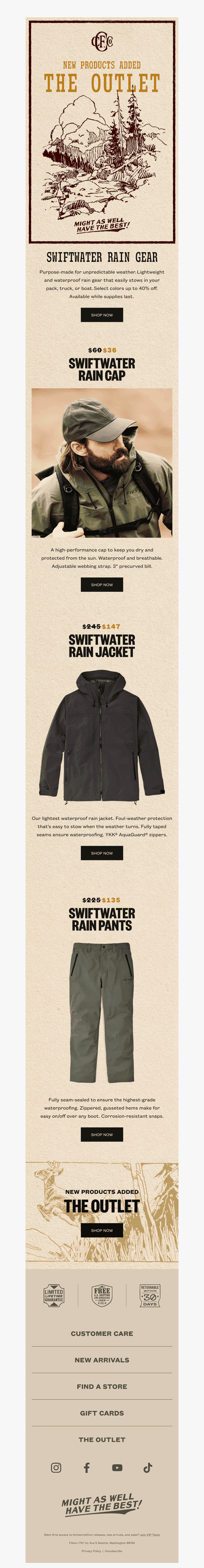 40% Off Our Standout Rain Gear