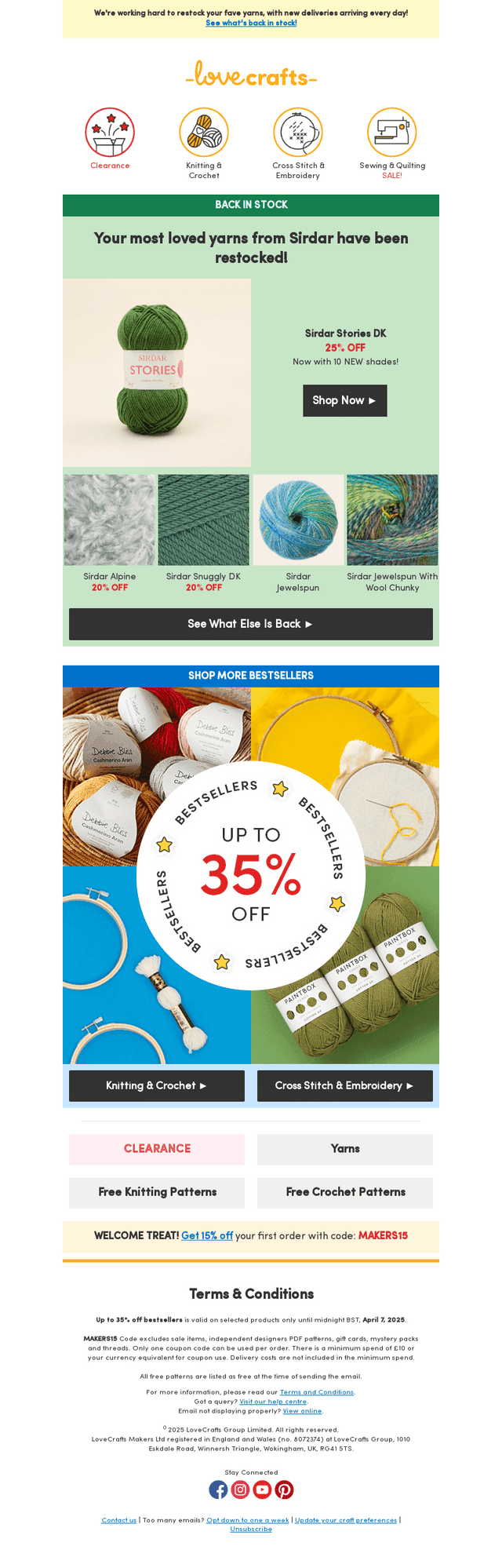 LoveCrafts email from Fri, Apr 4, 2025