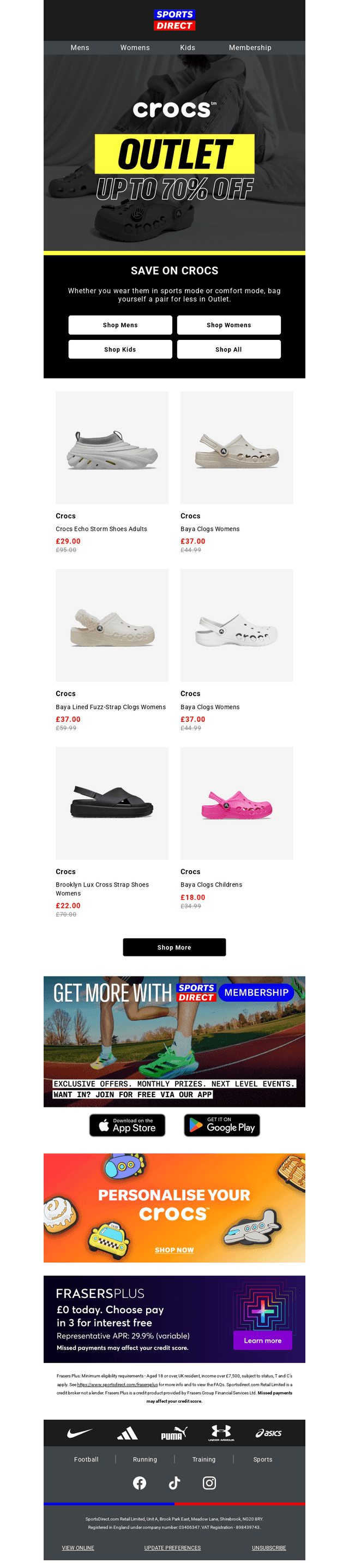 Crocs in Outlet