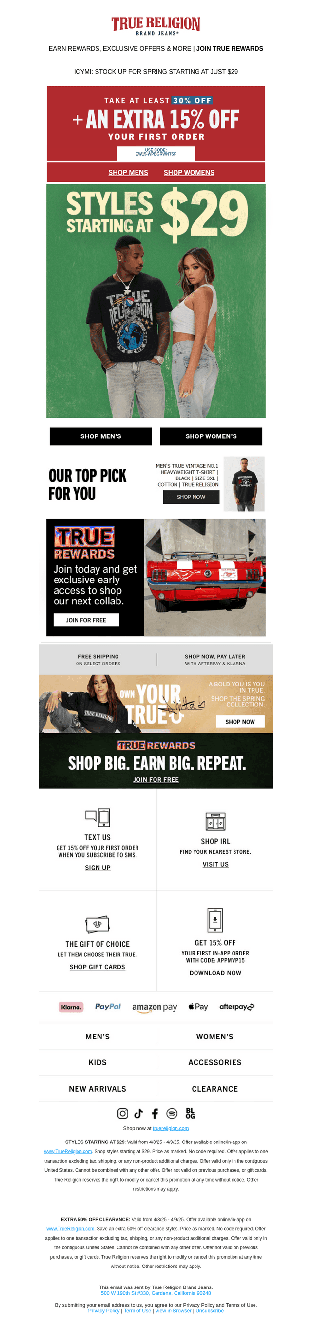 PSA: $29 Tees ➡ $49 Active ➡ $79 Denim