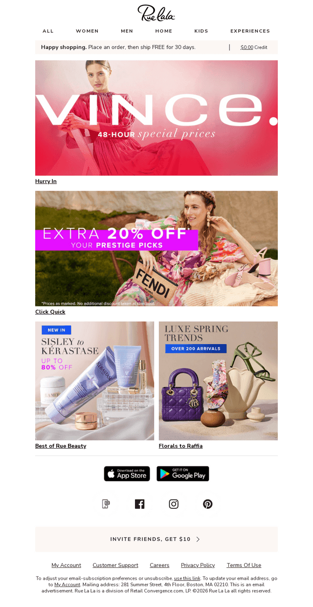 Vince: 48-Hour Special Prices