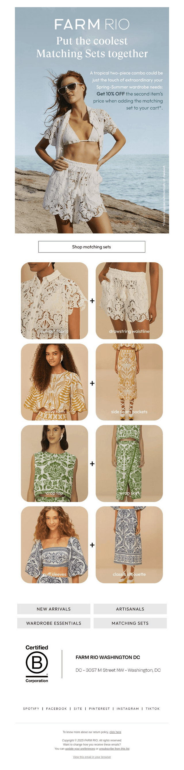 Put Matching Sets together w/ 10% off!