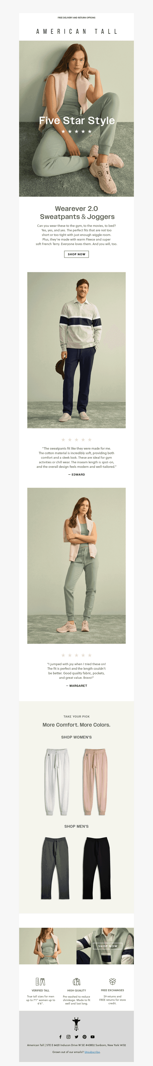 “Finally, sweatpants that are long enough”