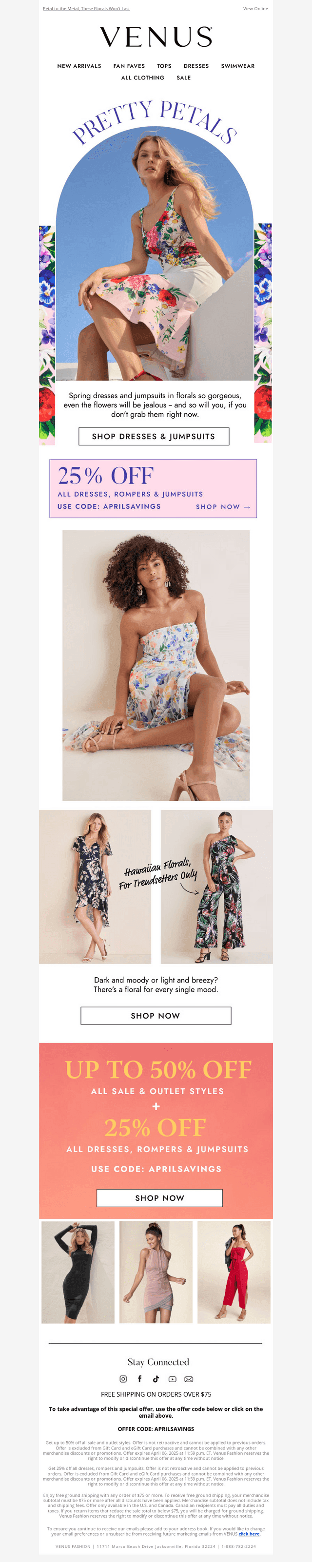Extra 25% Off Dresses, Jumpsuits & Rompers Ends Tonight!