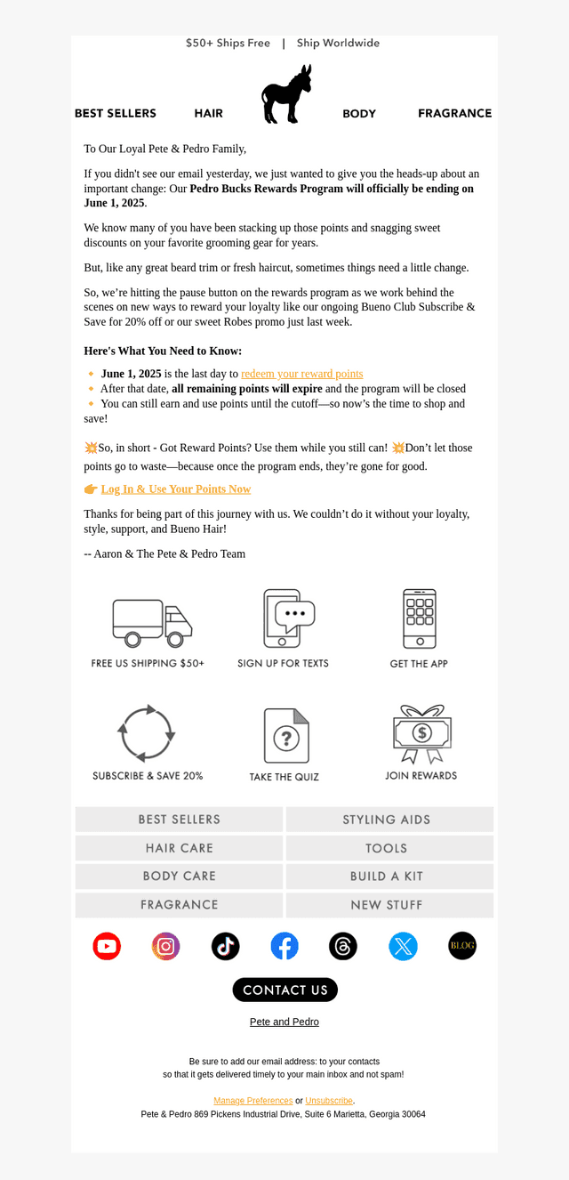 Rewards Program Ends In June - Use Your Rewards Points Now!