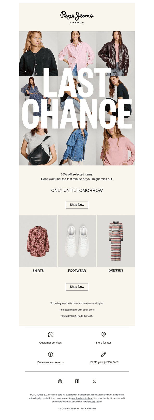 LAST CHANCE I 30% OFF