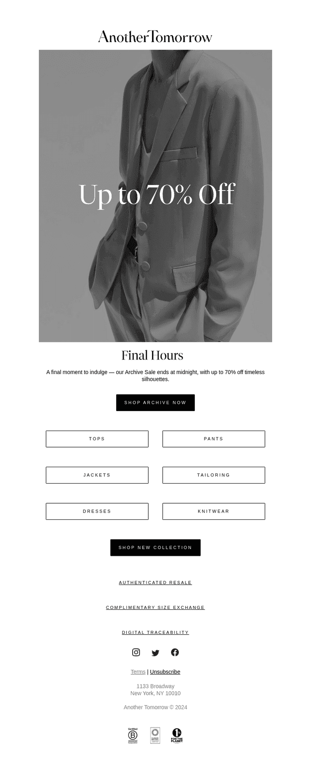 Final Call: Up to 70% Off