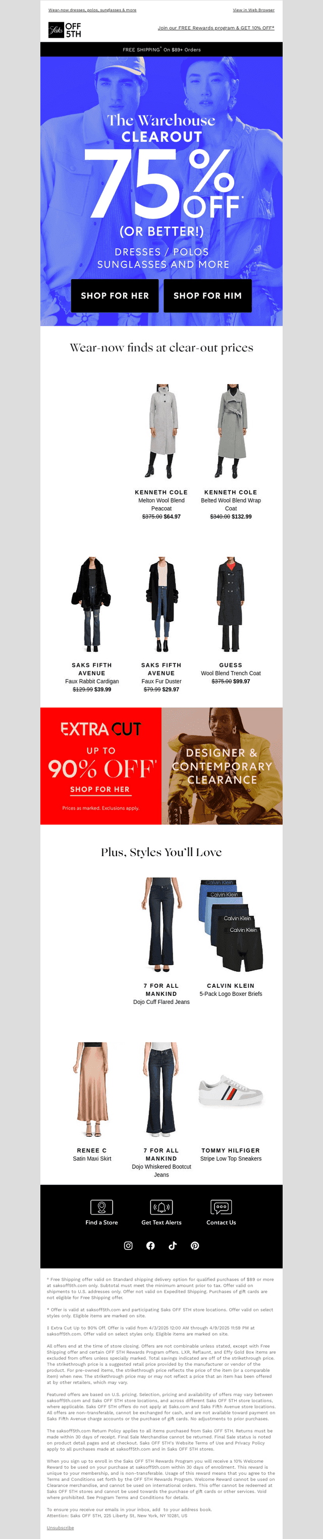 Warehouse Clearout: 75% OFF (or better)