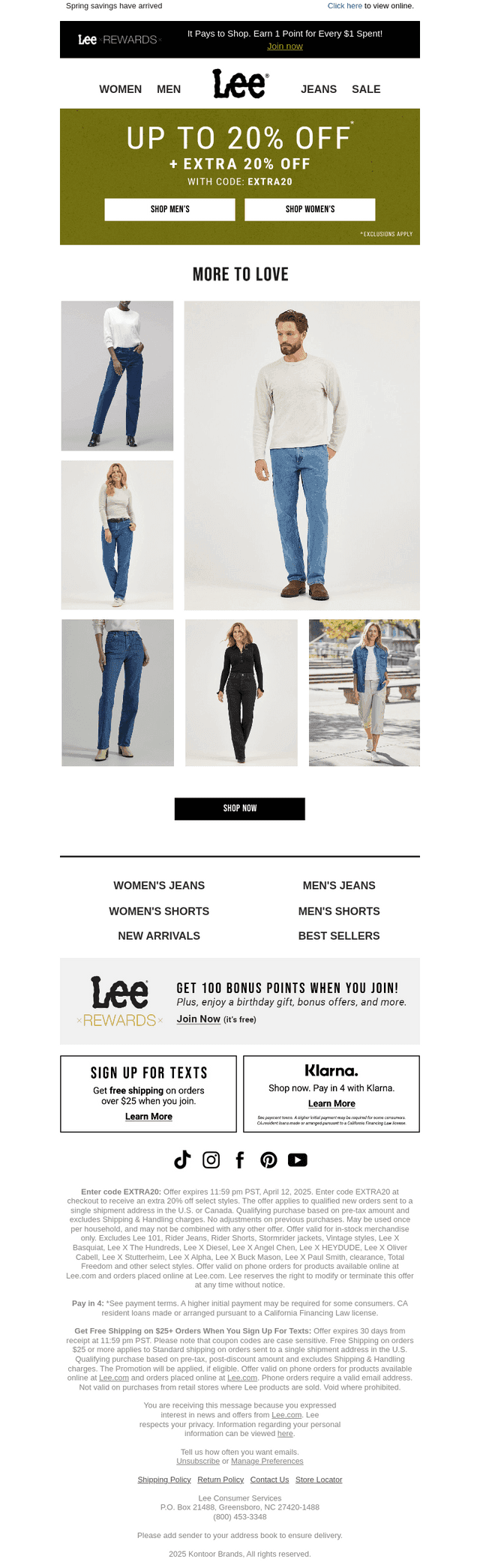 EXTRA 20% off all sale styles