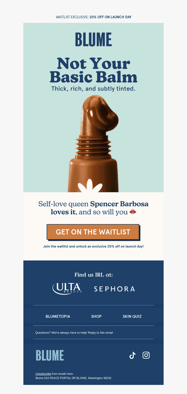 Blume email from Sun, Apr 6, 2025