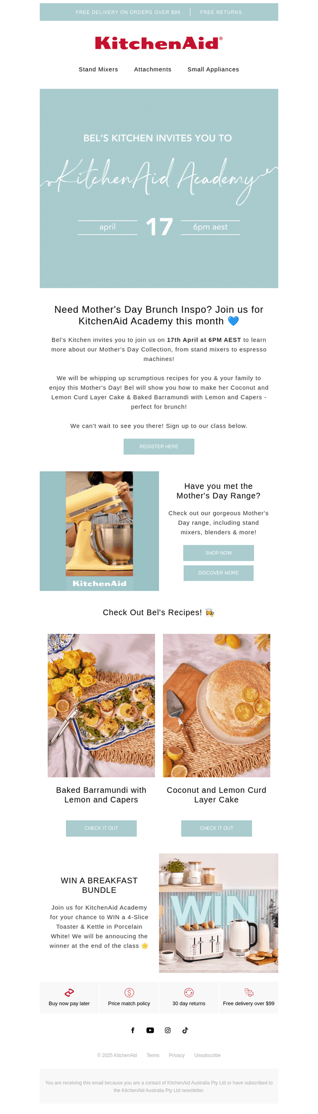 KitchenAid Australia & New Zealand email from Sun, Apr 6, 2025