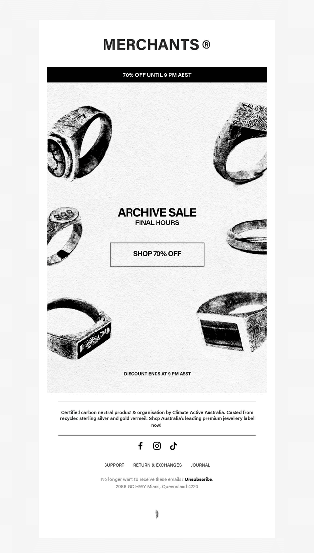 Final Discounts – 70% OFF Until 9 PM