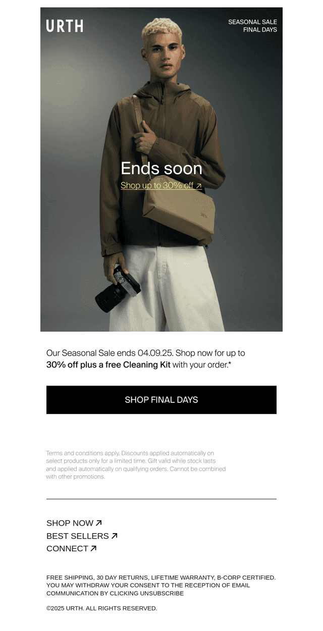 ENDS SOON — Up to 30% off