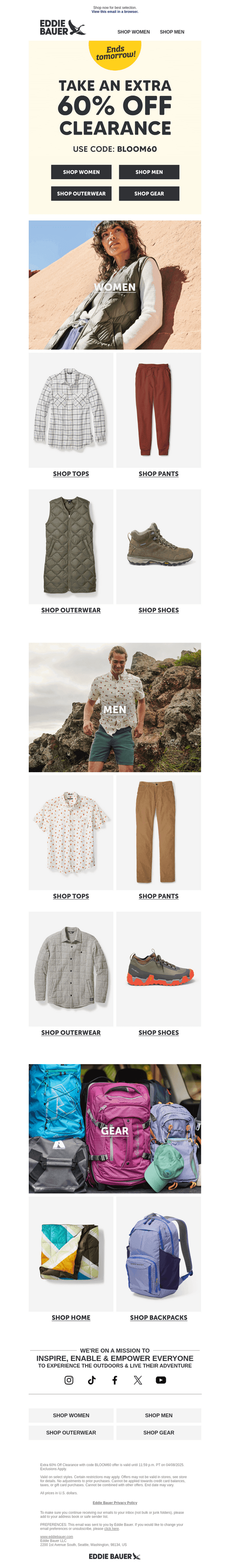 ENDS TOMORROW! Extra 60% Off Clearance