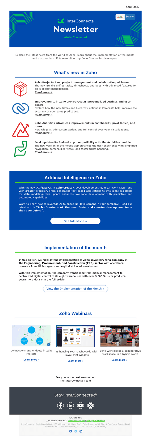 InterConnecta Monthly Newsletter - April 2025