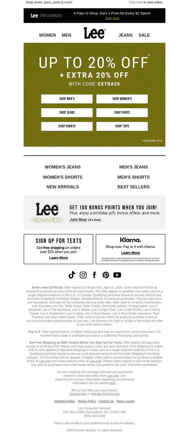 Save up to 20% off + an EXTRA 20% off