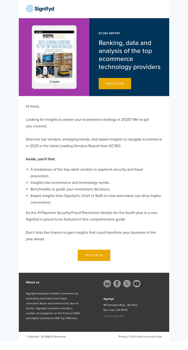 Signifyd email from Mon, Apr 7, 2025