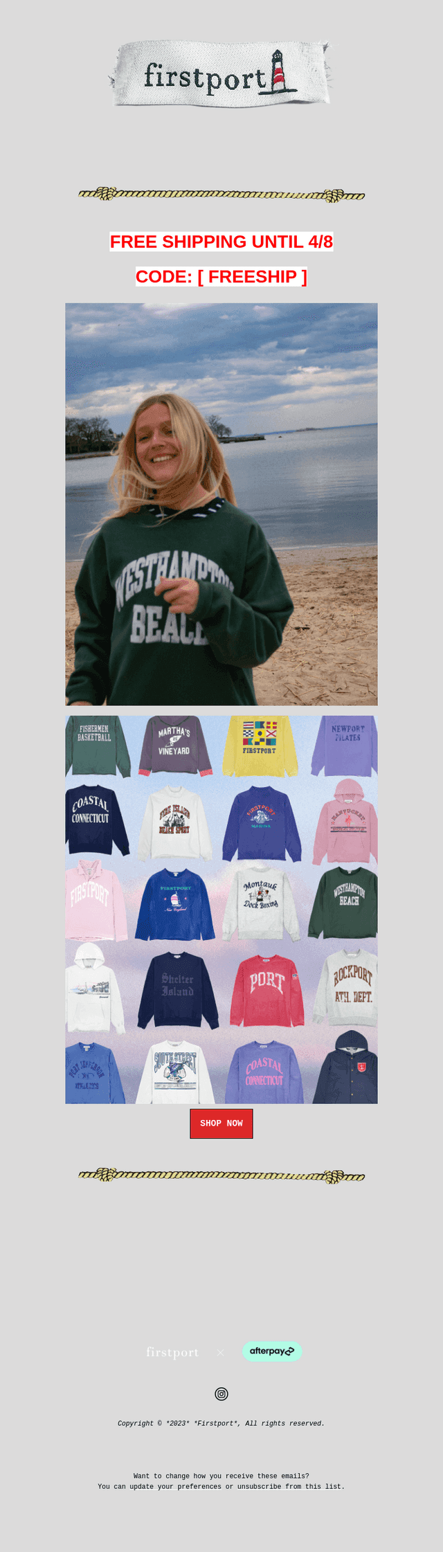 FREE SHIPPING UNTIL 4/8 ⚓