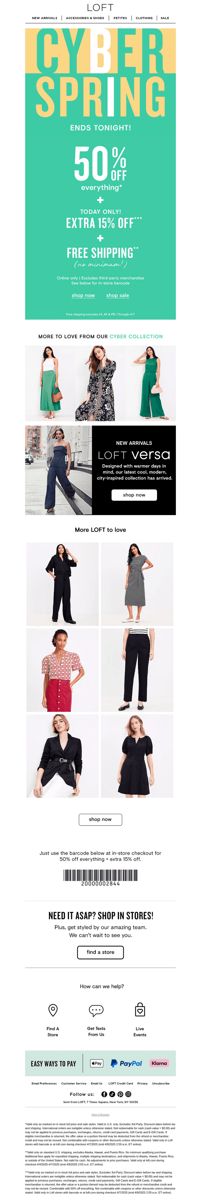 50% off + extra 15% off + FREE shipping ENDS TONIGHT