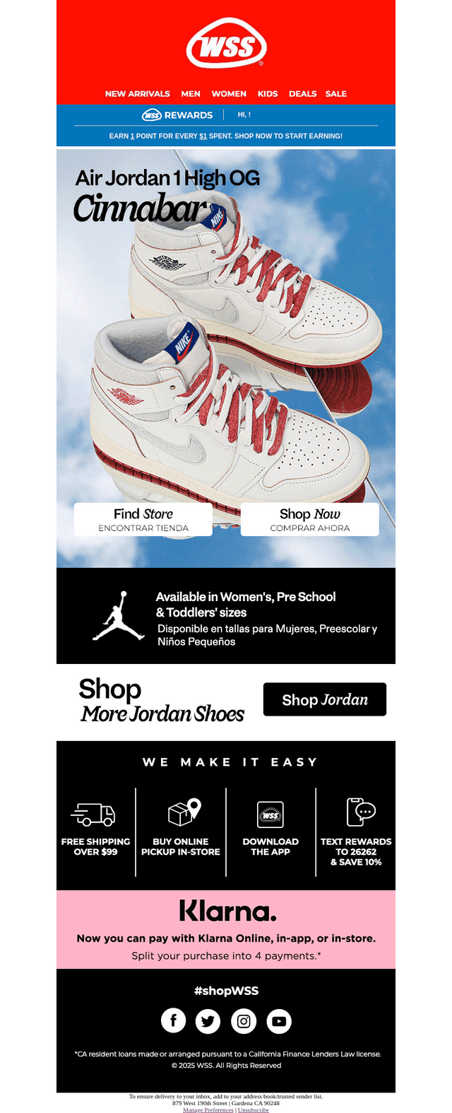 🚨JORDAN RESTOCK: Retro 1 Cinnibar